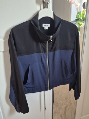 Helmut Lang Mock Neck Silky Cropped Jacket Size Large